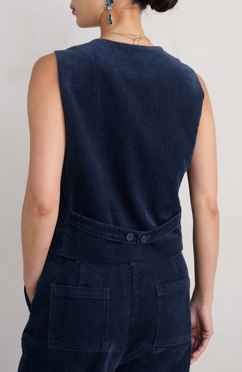 Seasalt Cornwall Pinpoint Organic Cotton Corduroy Vest In Maritime