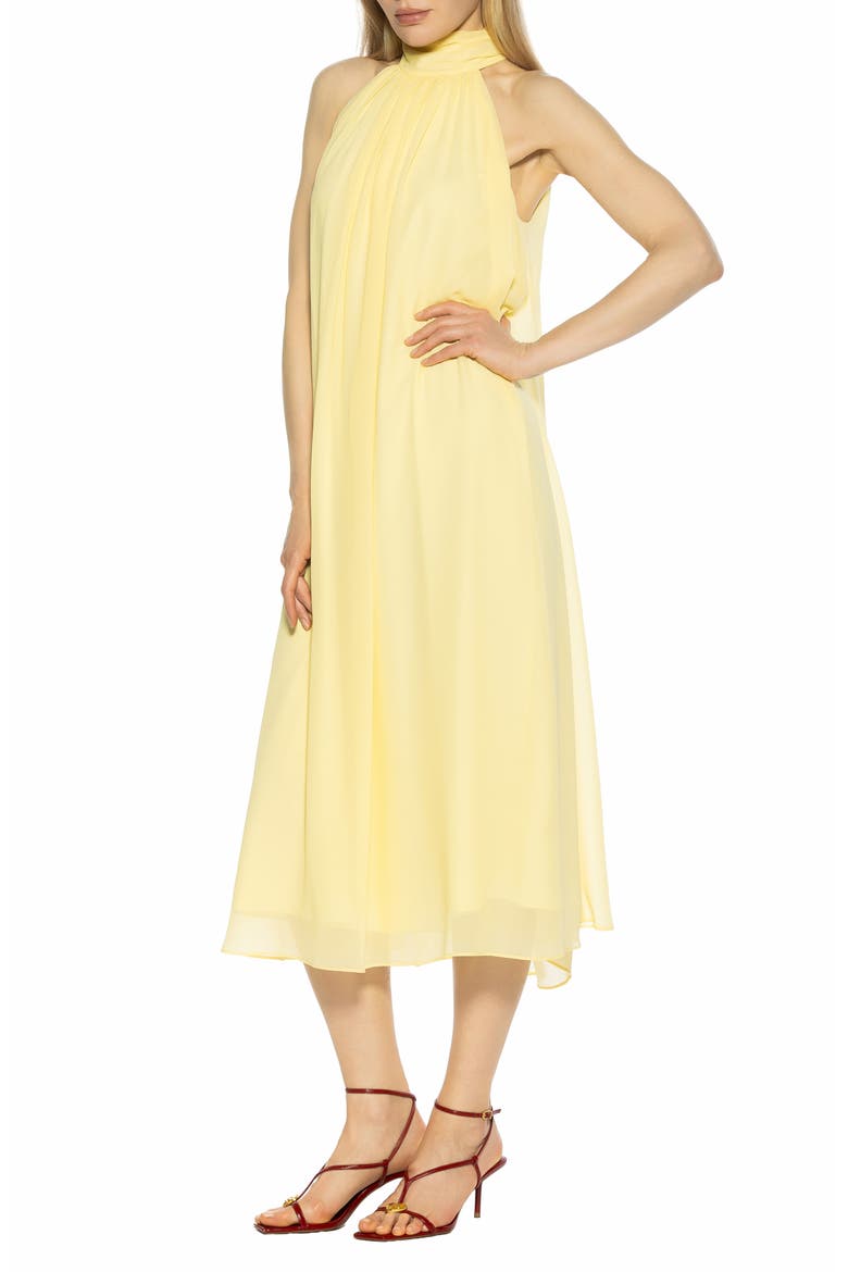 Suri Mock Neck Sleeveless Chiffon Midi Dress, Alternate, color, BUTTER YELLOW