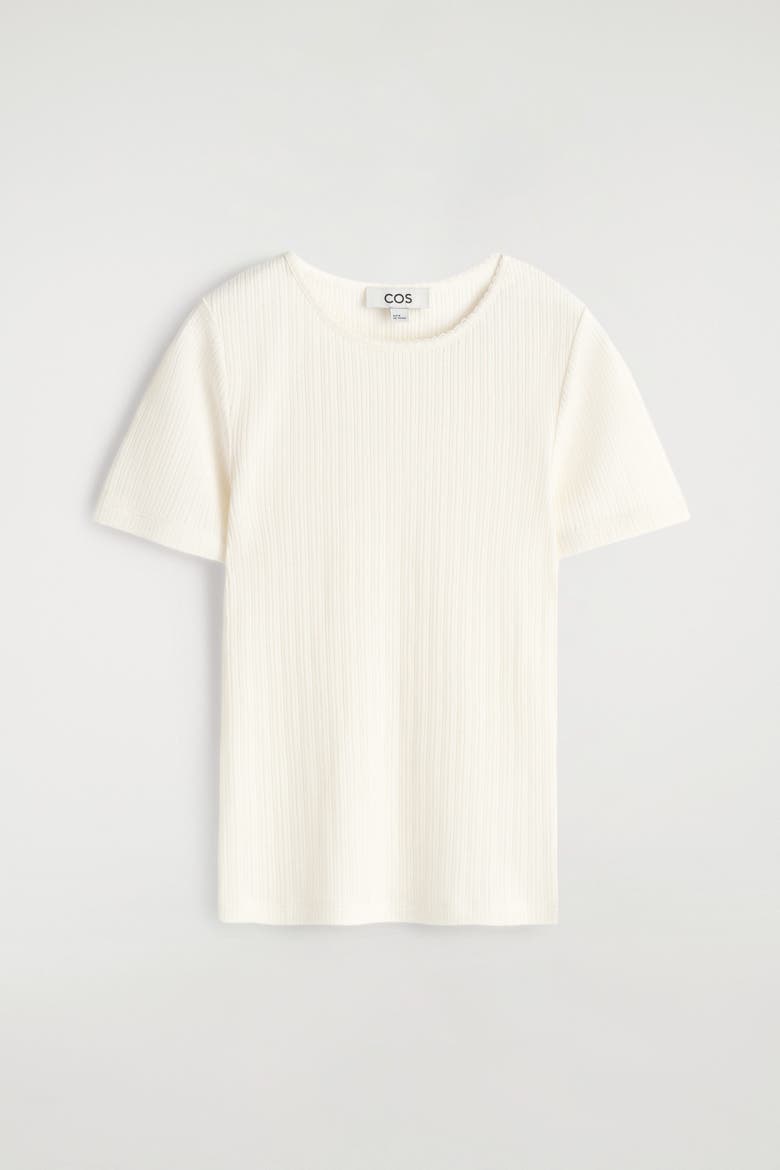 Pointelle-Knit T-Shirt, Alternate, color, IVORY