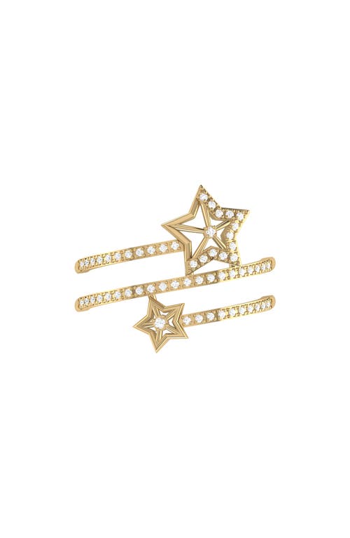 Luvmyjewelry Dreamer Star Glow Spiral Diamond Ring In Gold