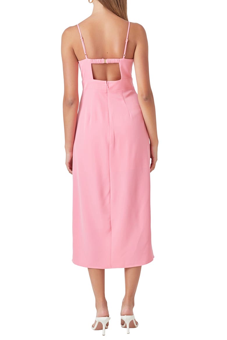 Ruched Bust Midi Dress, Alternate, color, PINK