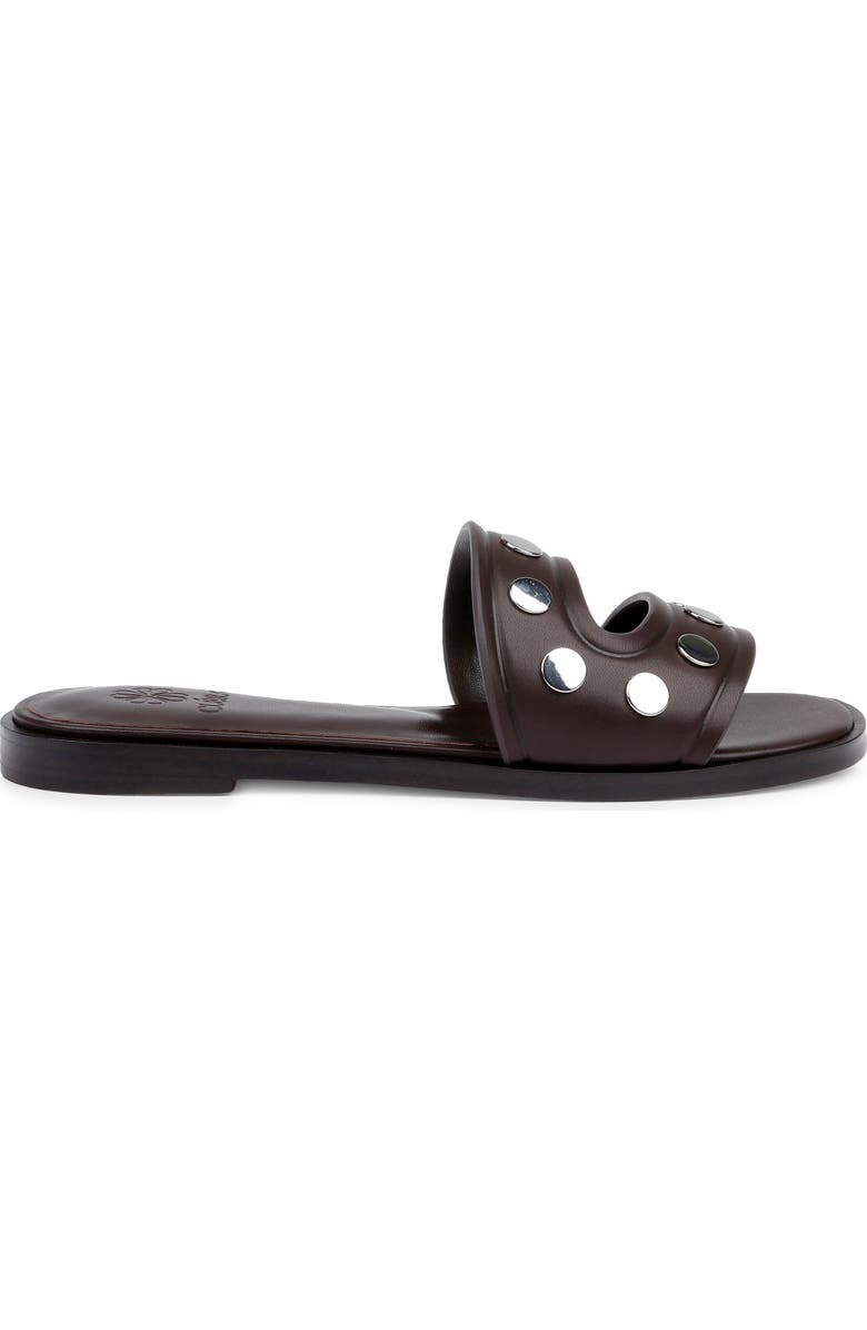 CLERAE Izel Slide Sandal, Alternate, color, Chocolate Leather