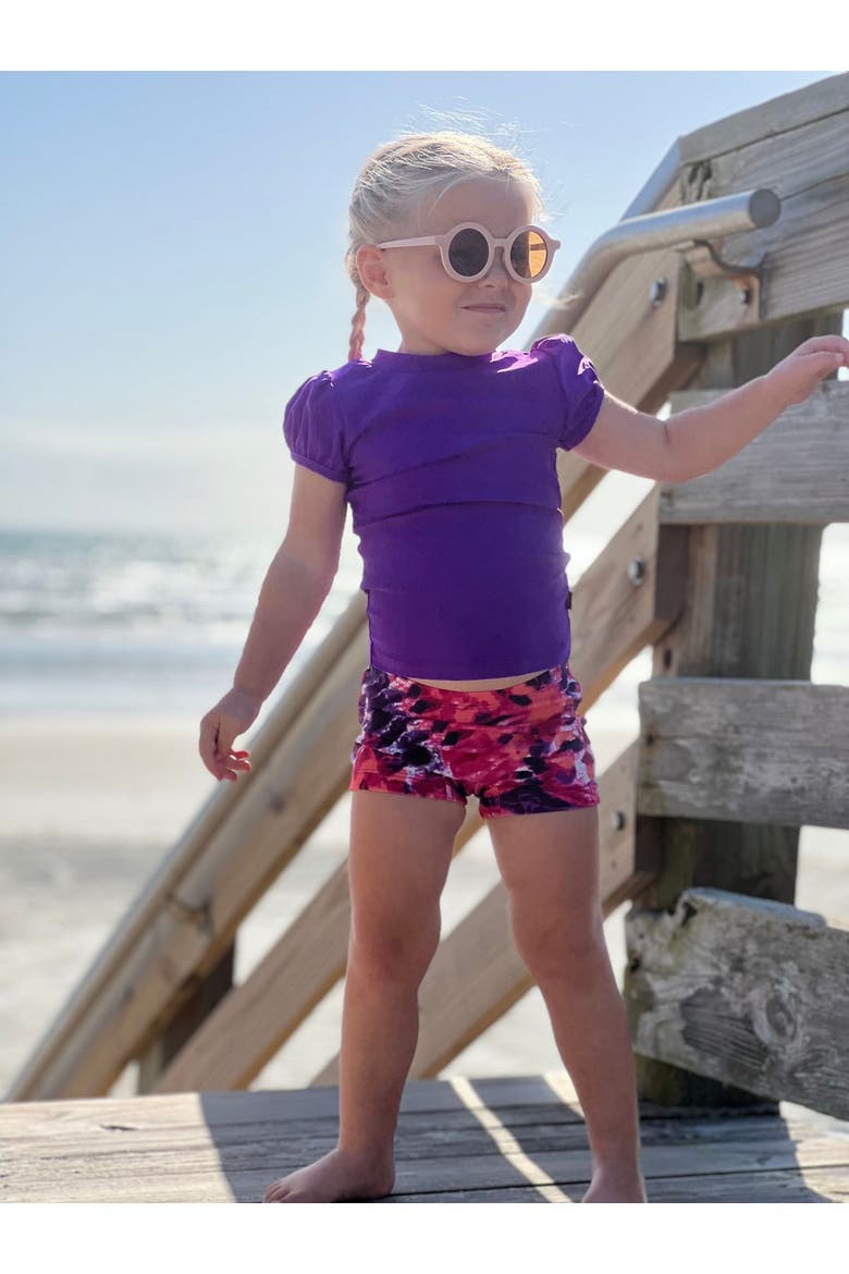 Baby Girls UPF 50+ Puff Sleeve Rashguard, Alternate, color, White