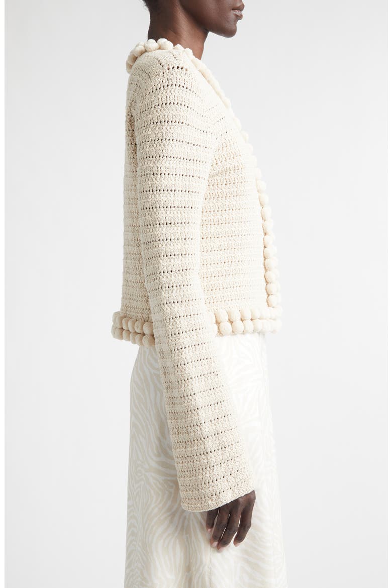 Helen Cotton Blend Crochet Jacket, Alternate, color, LINEN