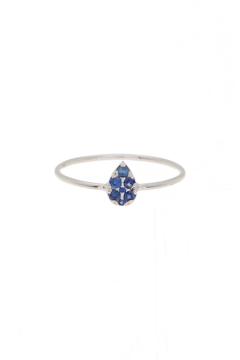 18K White Gold Sapphire Teardrop Ring (Nordstrom Exclusive), Alternate, color, 18K WHITE GOLD