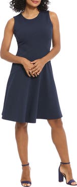 London Times Seamed Fit & Flare Dress