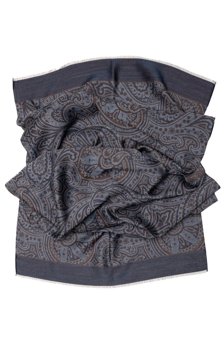 Elizabetta Leone - Wool Silk Scarf for Men, Alternate, color, Blue