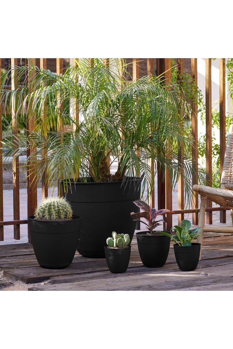 Dayton Gardening Planter with Saucer Tray, 12 Inch W x 11 Inch H Black, Alternate, color, Black
