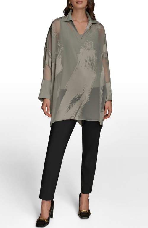 Donna Karan New York Brushstroke Burnout Tunic In Green