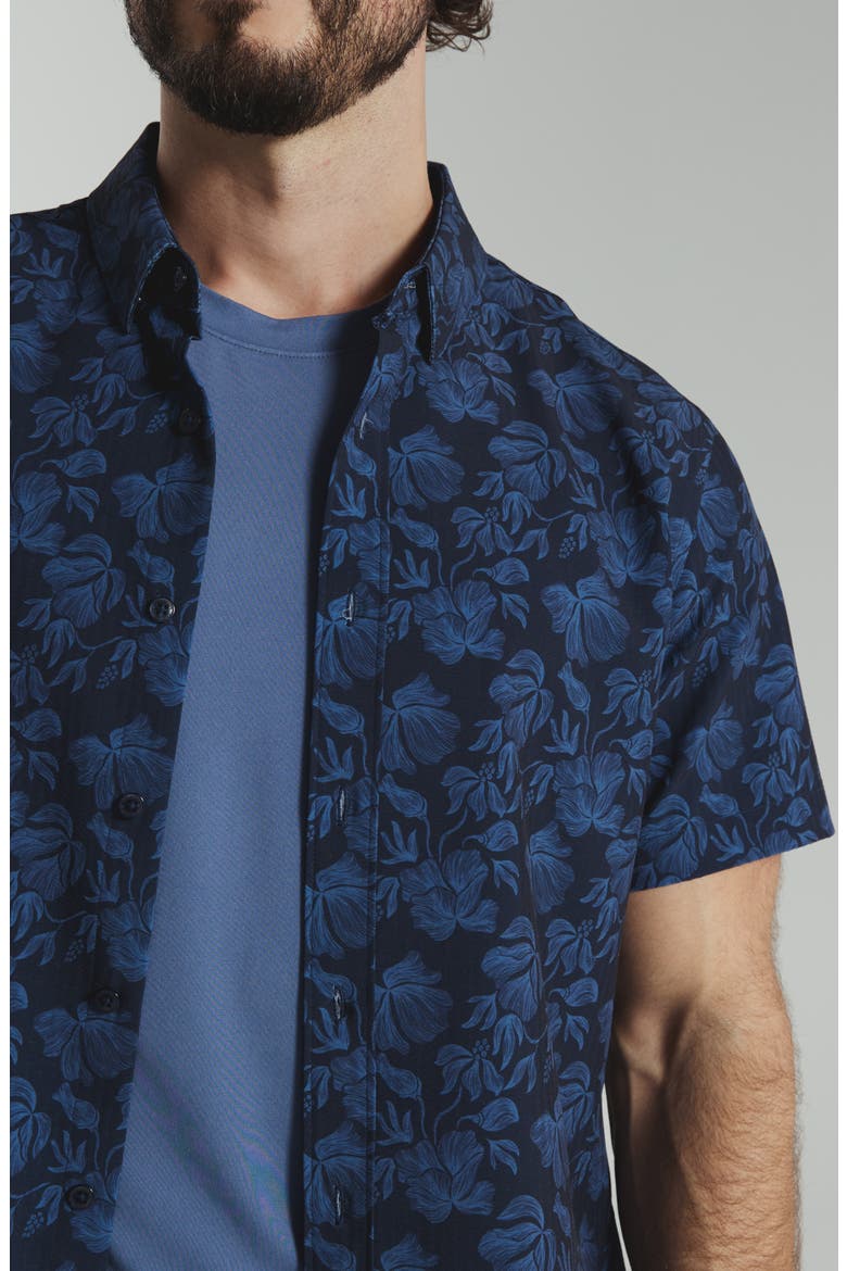 Lucien Floral Short Sleeve Button-Up Shirt, Alternate, color, NAVY