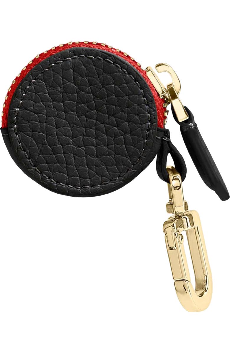 MAISON de SABRÉ Leather AirTag Charm, Alternate, color, Pomegranate Caviar