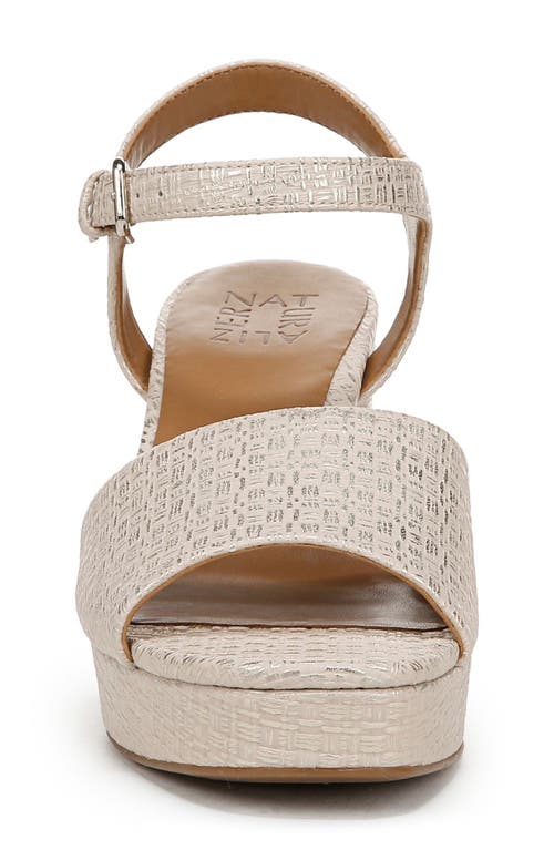 Naturalizer Lilly Block Heel Platform Sandal In Tan Faux Leather