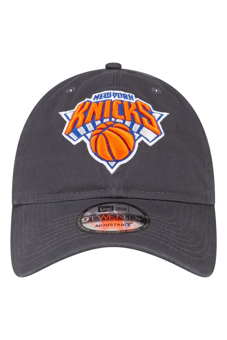 Men's New Era Charcoal New York Knicks Team 2.0 9TWENTY Adjustable Hat, Alternate, color, Charcoal