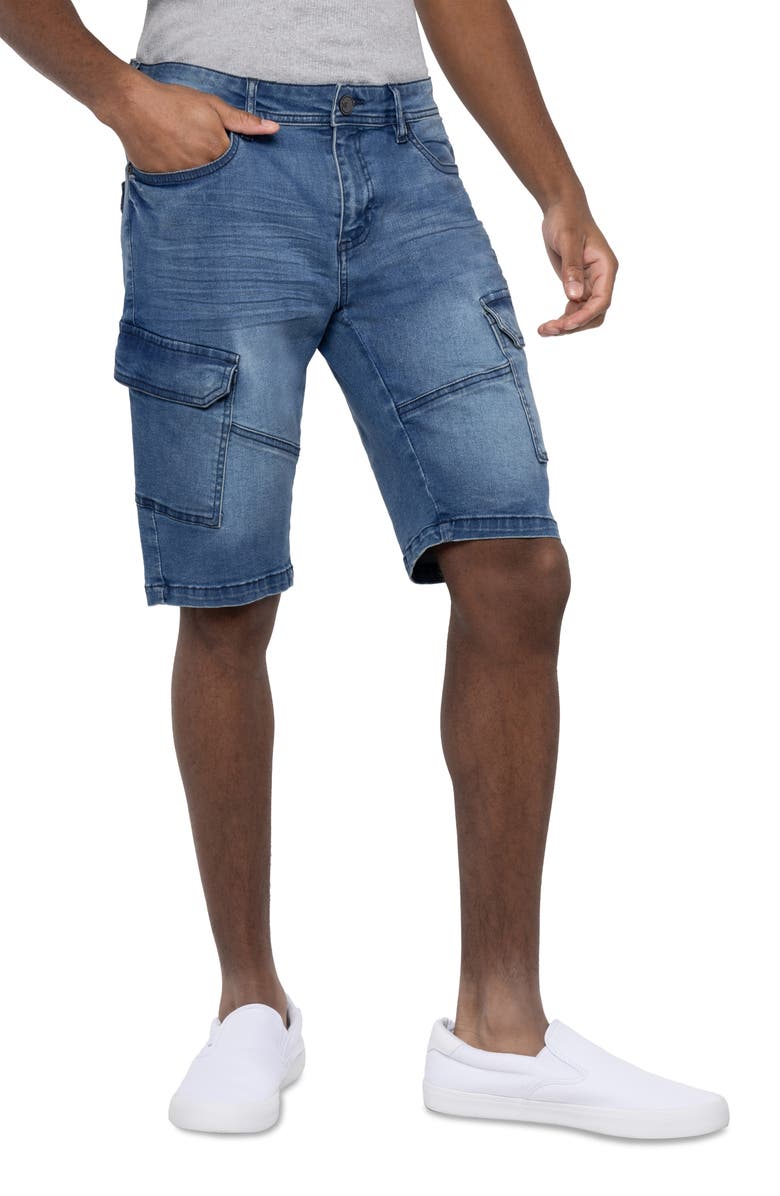 XRAY Denim Cargo Shorts, Alternate, color, Medium Blue
