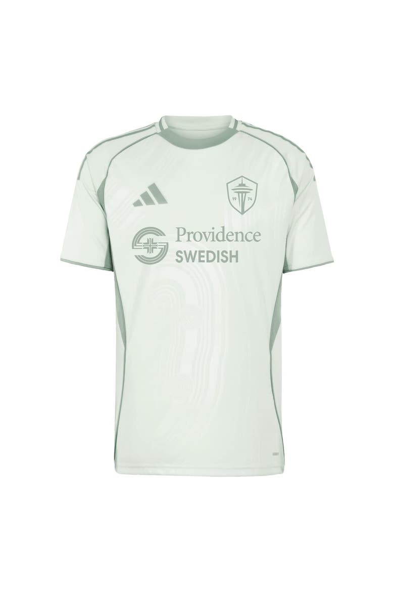 Men's adidas Light Green Seattle Sounders FC 2025 One Planet Pre-Match Top, Alternate, color, Light Green