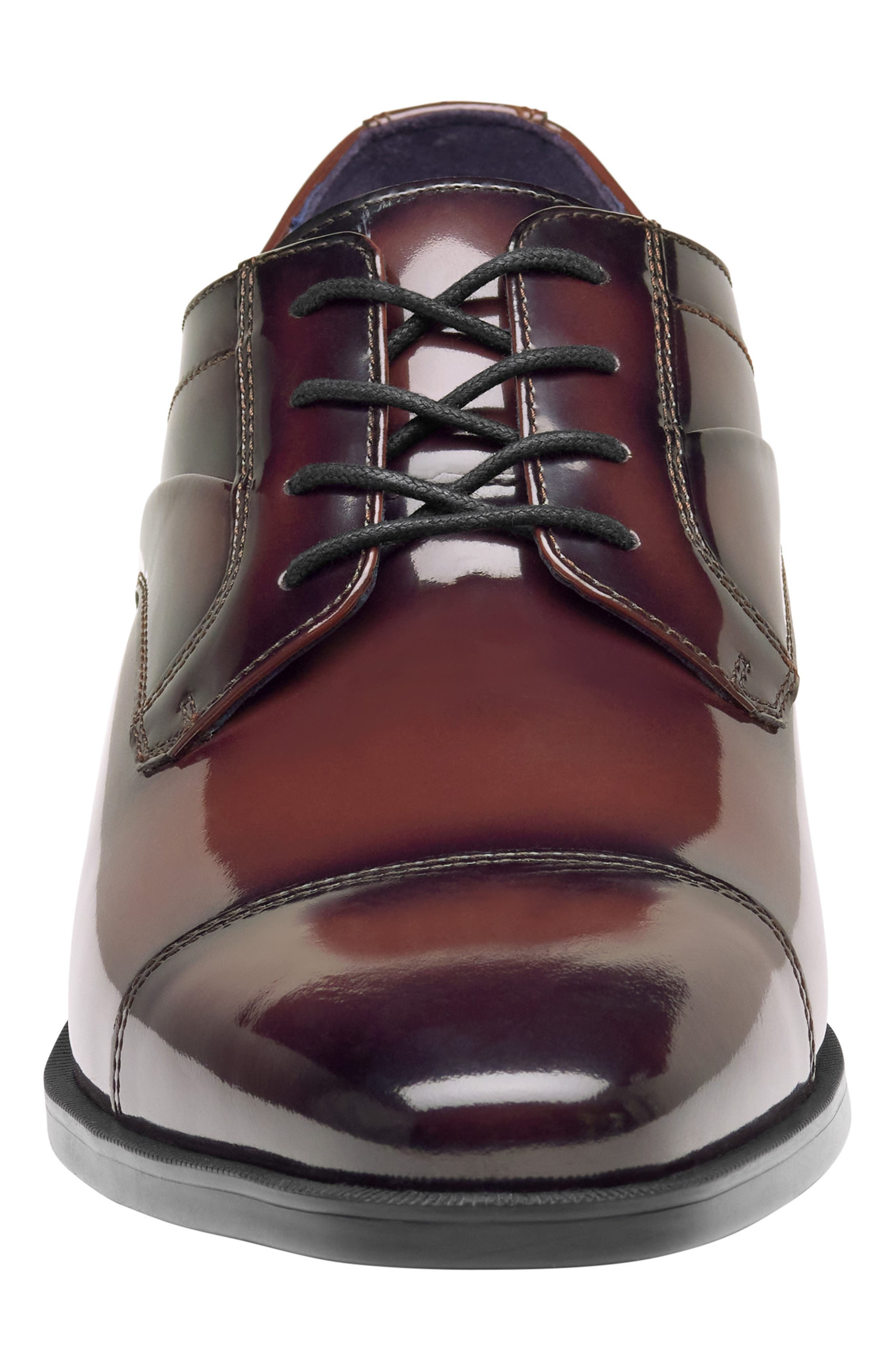 Gibbons Cap Toe Derby, Alternate, color, BURGUNDY BRUSH-OFF FULL GRAIN