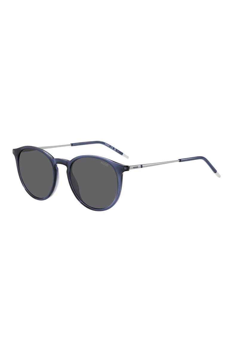 51mm Round Sunglasses, Alternate, color, BLUE SILVER