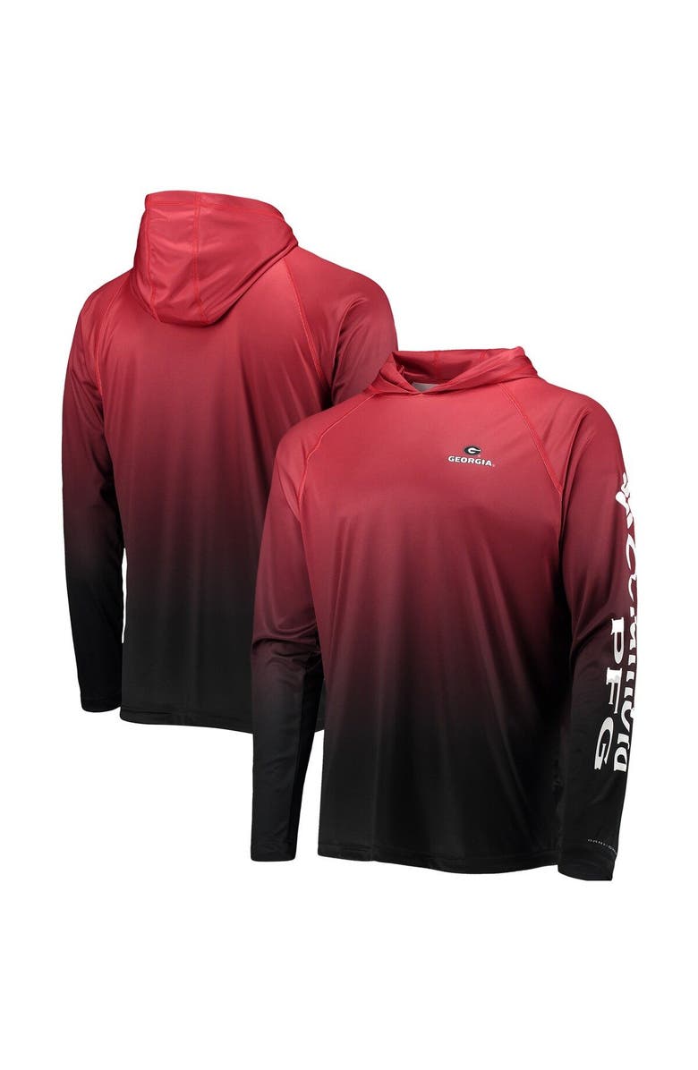 Columbia Men's Columbia PFG Red Georgia Bulldogs Terminal Tackle Omni-Shade UPF 50 Long Sleeve Hooded Top, Main, color, Red