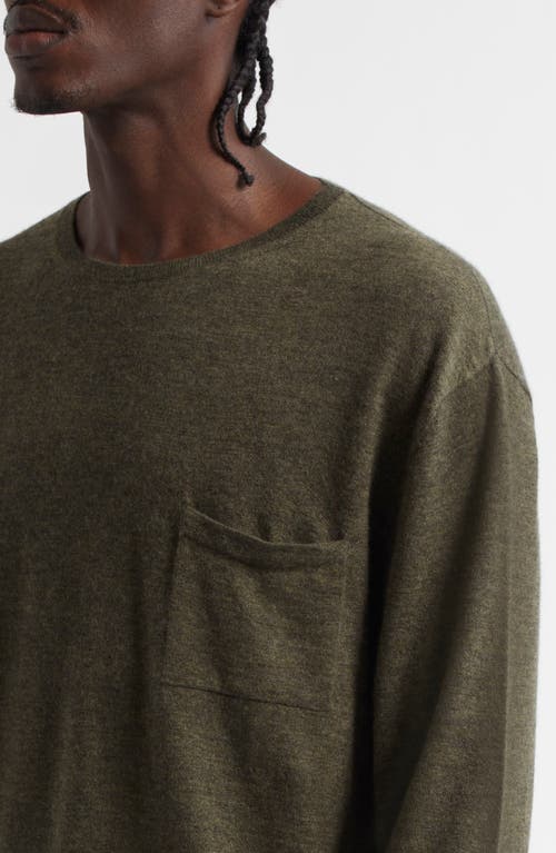 Acne Studios Men Cashmere Crewneck Sweater In Khaki Green