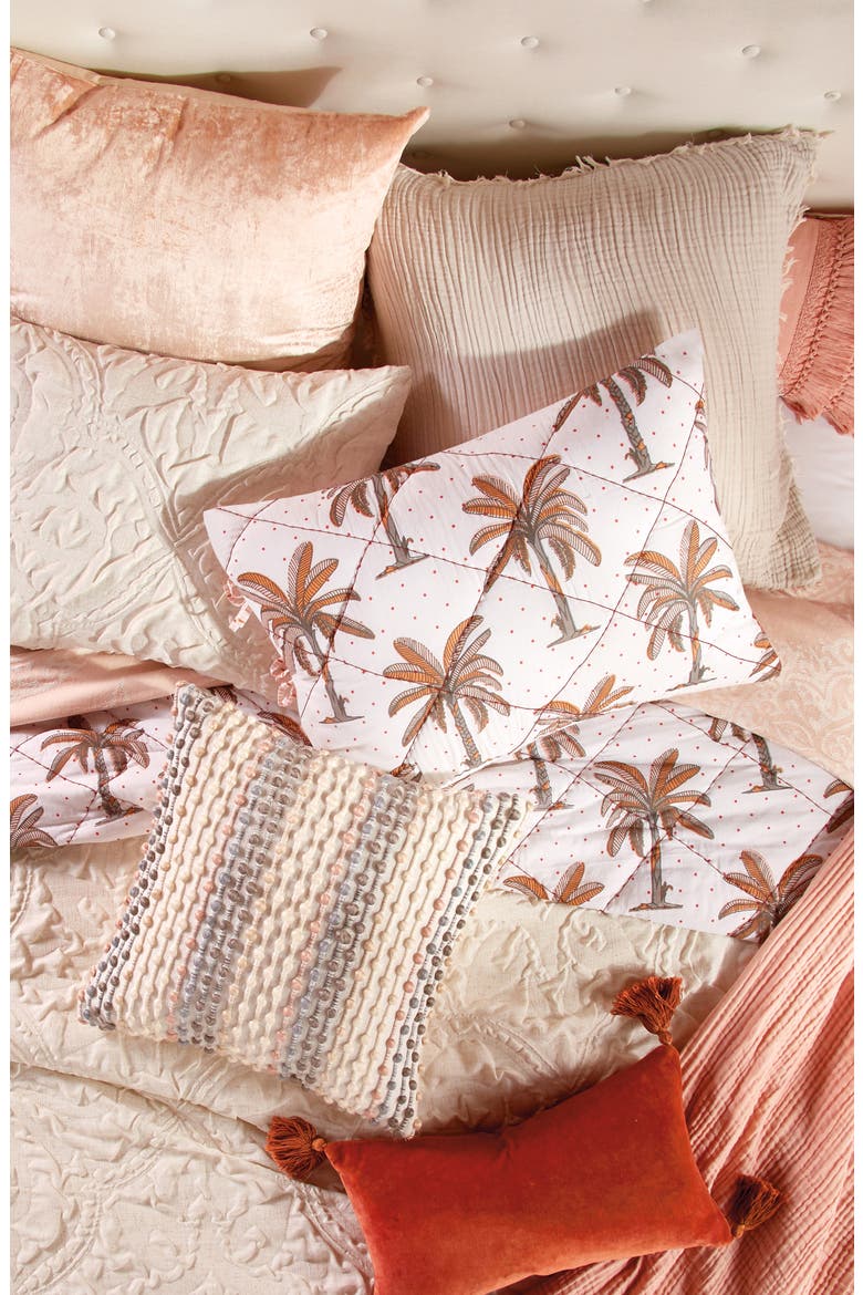 Velvet Tassel Accent Pillow, Alternate, color, RUST