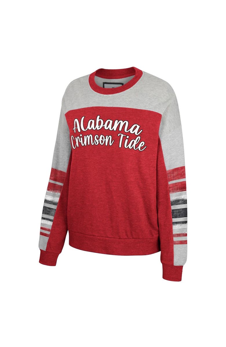 COLOSSEUM Women's Colosseum Crimson/Heather Gray Alabama Crimson Tide Baby Talk Pullover Sweatshirt, Alternate, color,