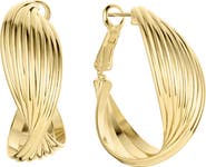 Set & Stones Ribbed Twist Hoop Earrings