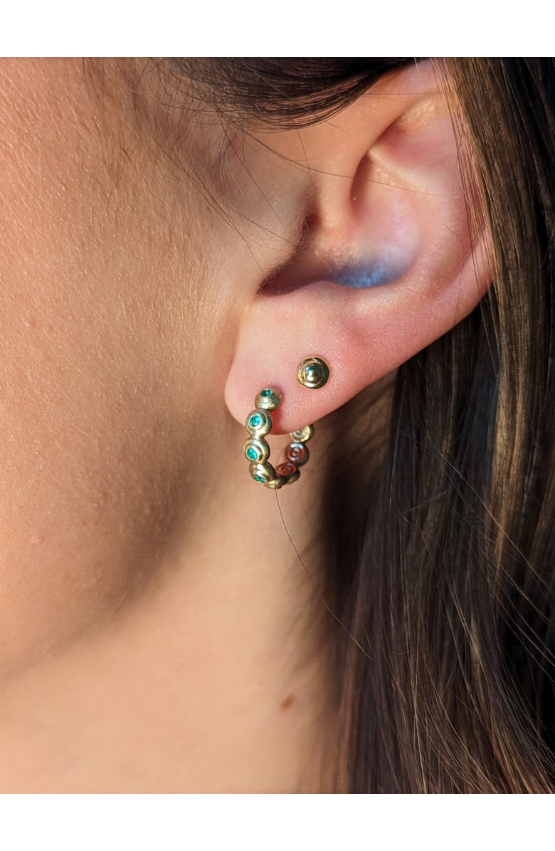 Campbell + Charlotte Evolve Huggie, Alternate, color, Diamond-Gold