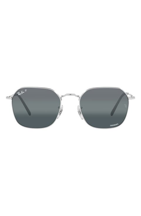 Jim 53mm Mirrored Polarized Irregular Sunglasses