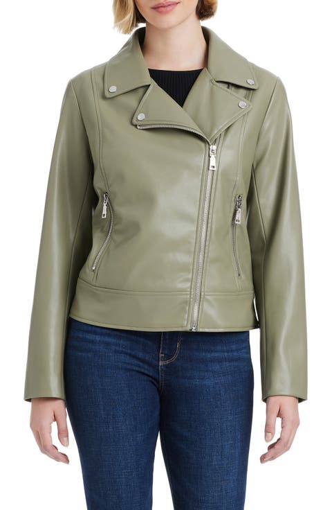 Asymmetric Zip Faux Leather Jacket
