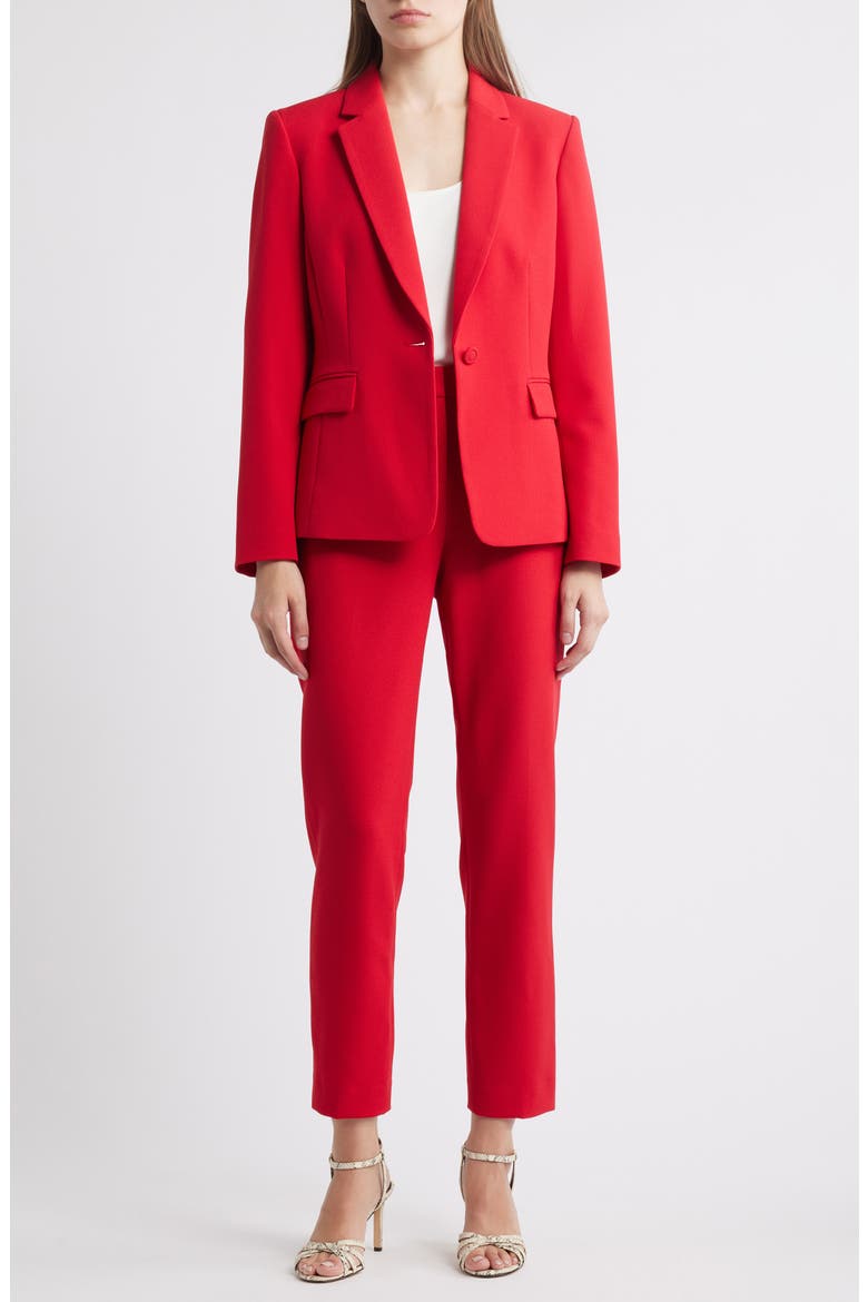 red dress pants suit Tahari ASL Women's One-Button Pantsuit Set - Red