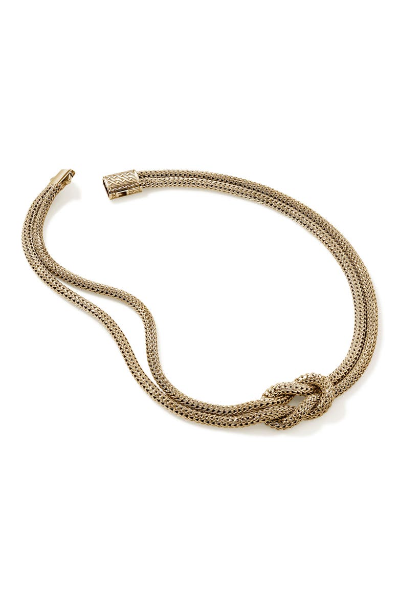 Love Knot Necklace, 14K Gold, 10mm, Alternate, color, GOLD