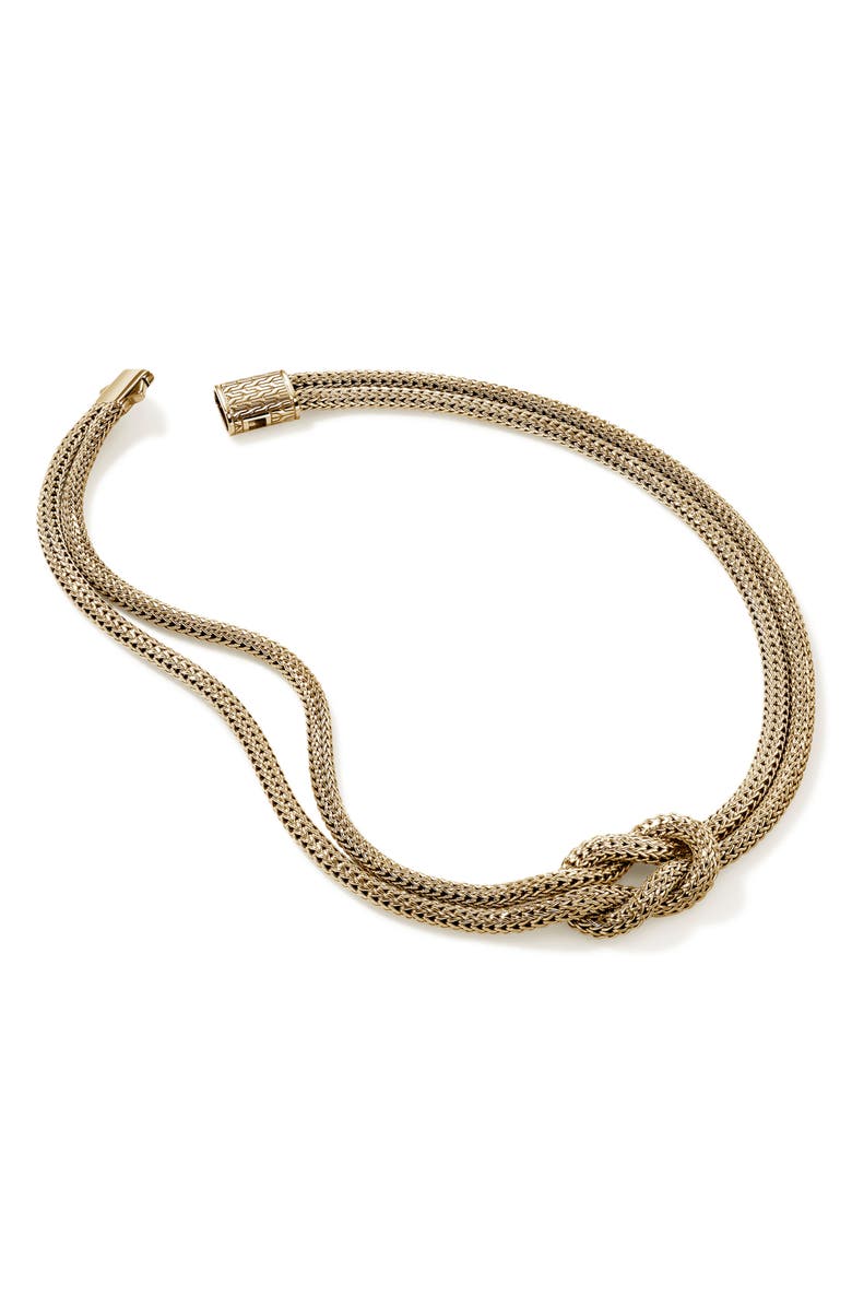 John Hardy Love Knot Necklace, 14K Gold, 10mm, Alternate, color, Gold