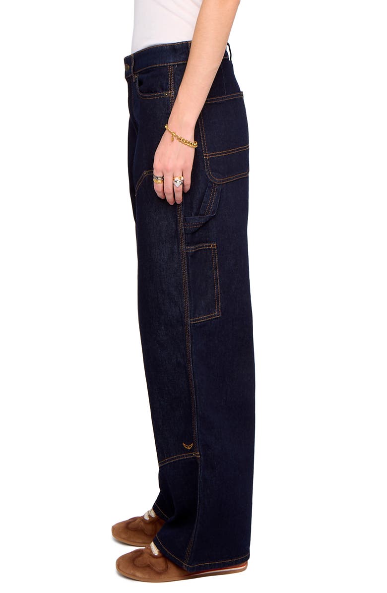 Zadig & Voltaire Perya Straight Leg Cargo Jeans, Alternate, color, Brut