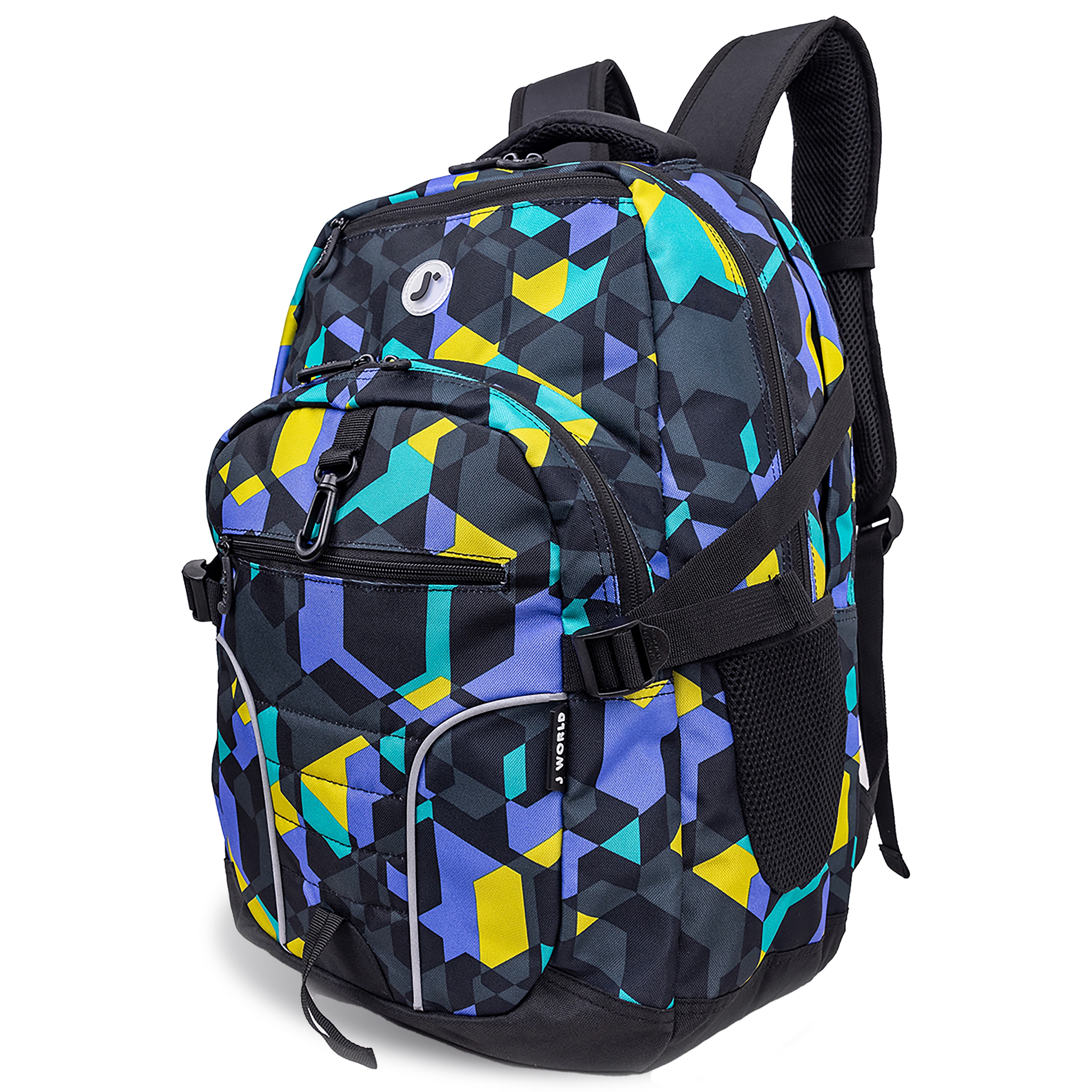 J World Atom Laptop School Backpack, Alternate, color, Cubes