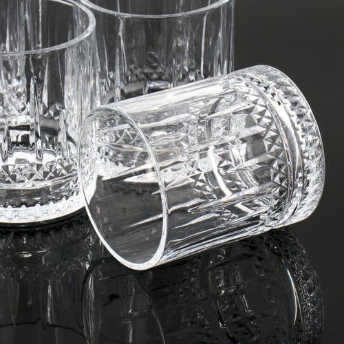 Gibson Home 4 Piece 13 Ounce Iceberg Embossed Double Old-fashioned Glass Set In Transparent