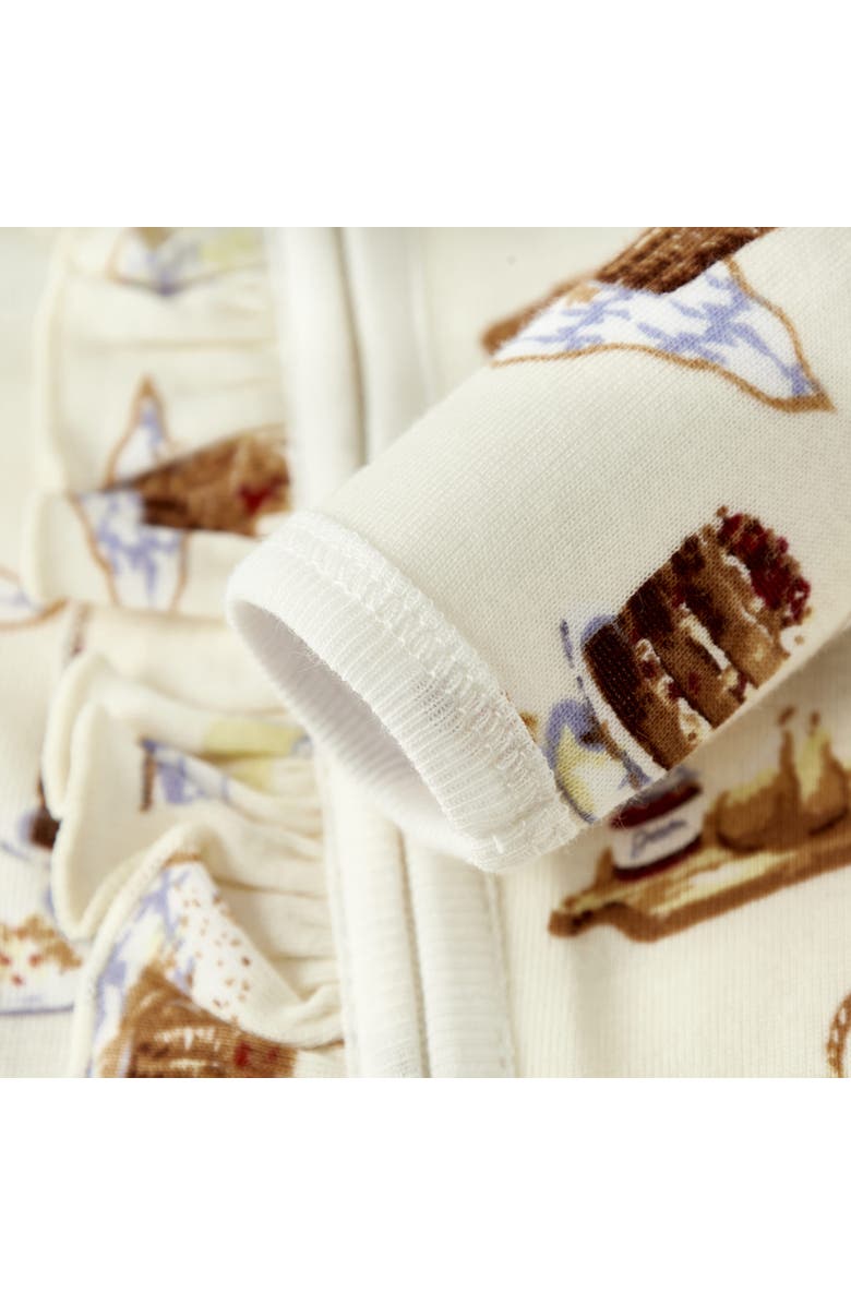 Milkbarn Organic Cotton Ruffle Footed Romper, Alternate, color, Picnic