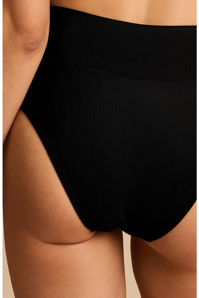 High Waisted Bikini Bottom, Alternate, color, Black