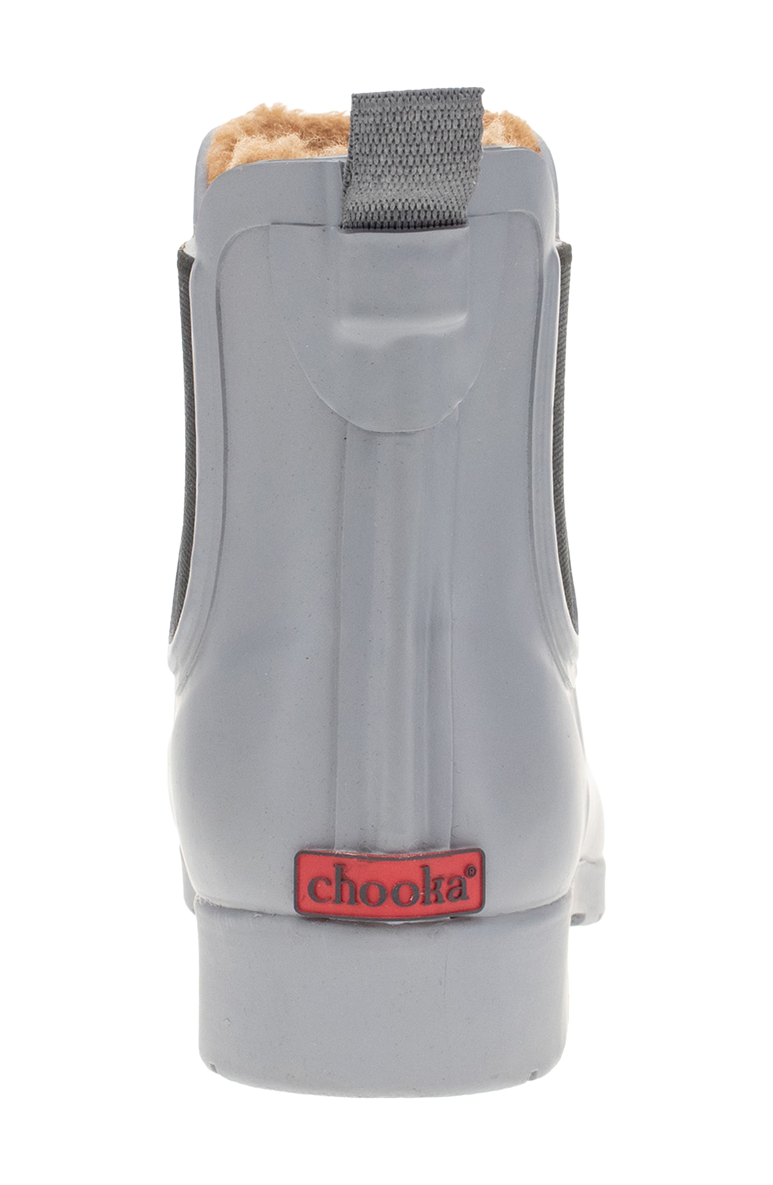 Delridge Faux Fur Chelsea Rain Boot, Alternate, color, GRAY
