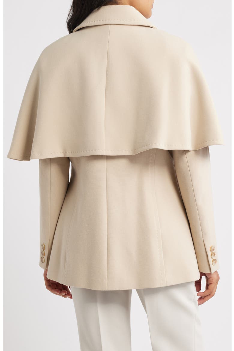 Water Repellent Crepe Raincoat with Cape, Alternate, color, IVORY