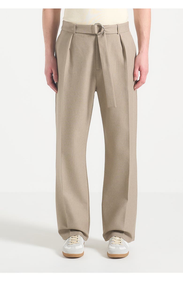 Manière De Voir Louis Relaxed Fit Belted Tailored Trousers, Alternate, color, Beige