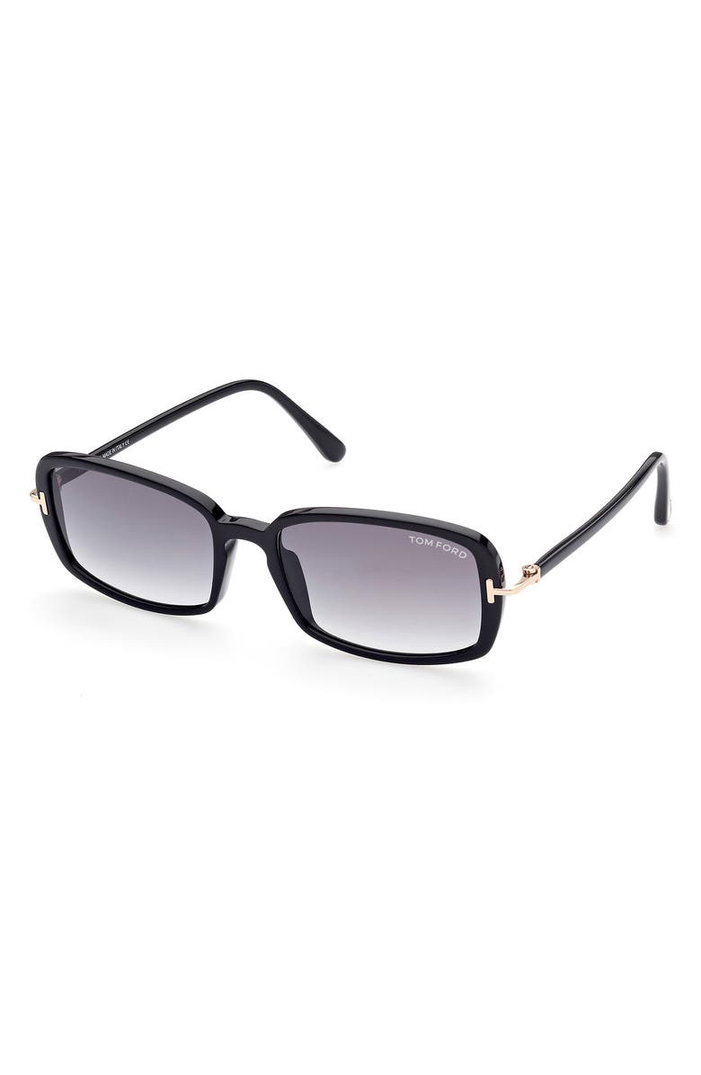 TOM FORD 56mm Polarized Rectangular Sunglasses, Alternate, color, 