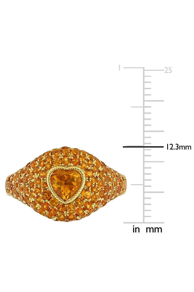 Citrine Heart Cluster Cocktail Ring 14k, Alternate, color, Citrine