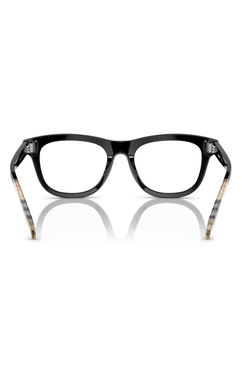 Burberry 47mm Rectangular Optical Glasses, Alternate, color, Black / Demo Lens