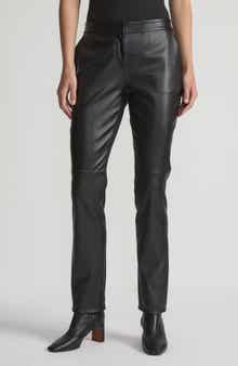Manhattan Leather & Stretch Knit Cigarette Pants