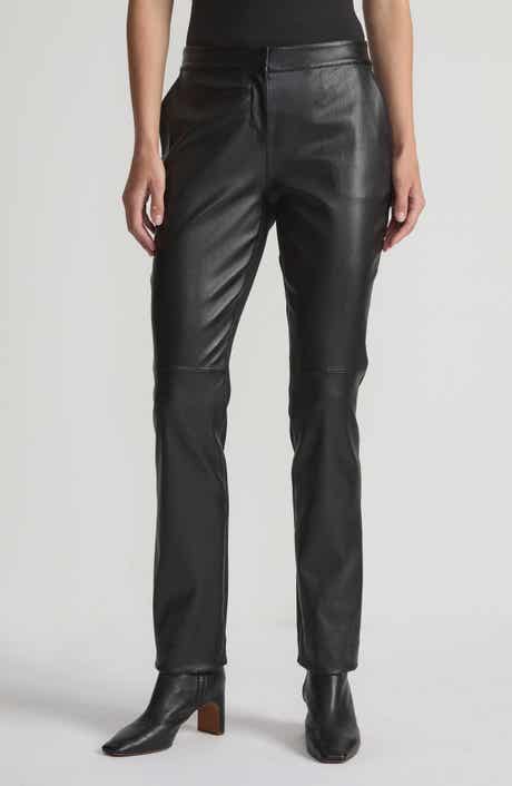 Manhattan Leather & Stretch Knit Cigarette Pants