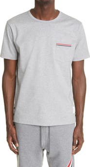 Thom Browne Stripe Trim Pocket T-Shirt