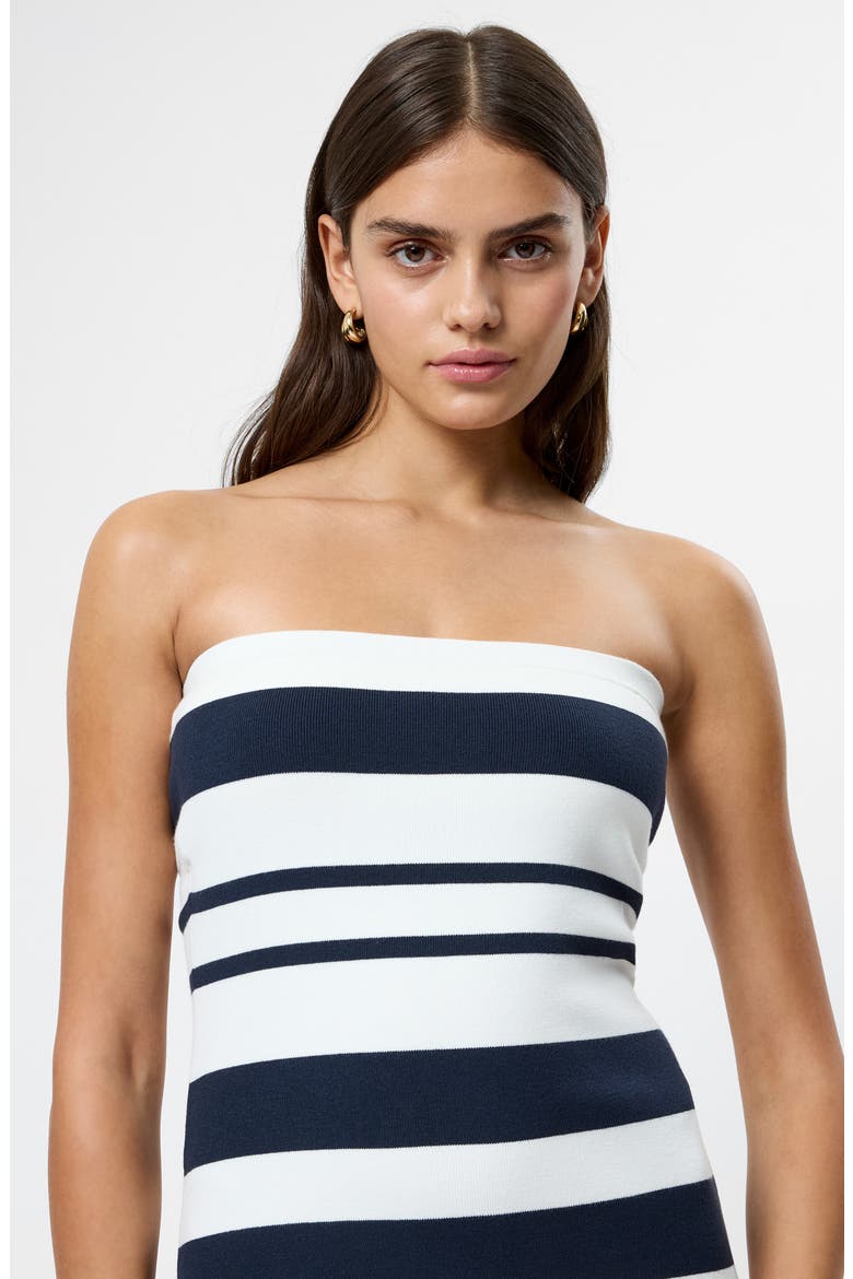 Maxime Stripe Strapless Midi Dress, Alternate, color, SUMMERWHITE-MARINE