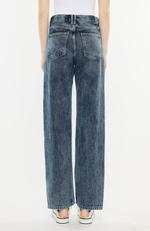 Kancan Kora High Rise 90's Straight Leg Jeans In Blue