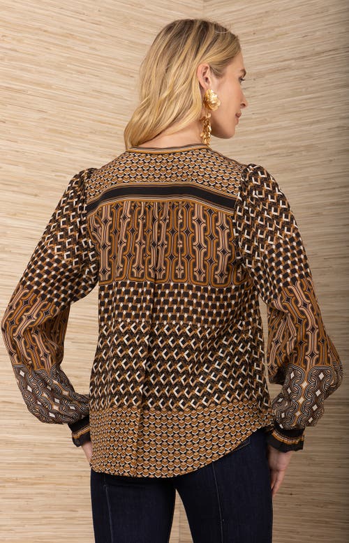 Hale Bob Addilynn Silk Top In Brown