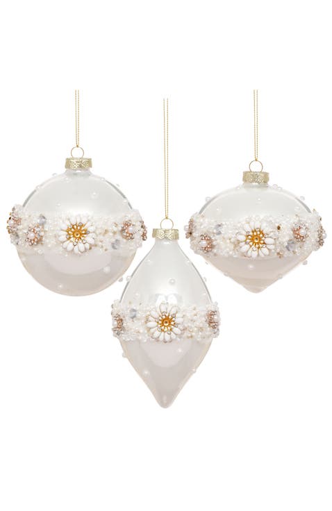 Jeweled Bloom Ornament, Box of 6